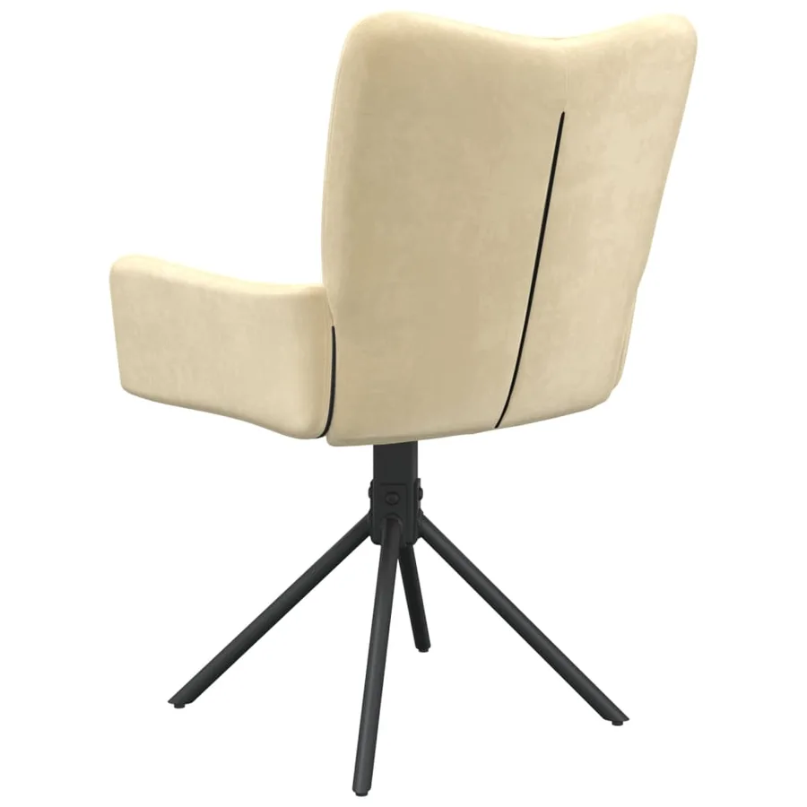 Chaises pivotantes à manger lot de 2 Crème Velours - 8