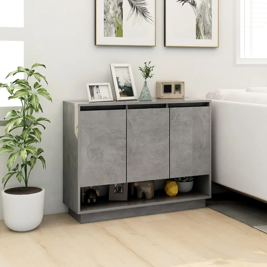 Buffet Gris béton 97x31x75 cm Bois d'ingénierie - 3