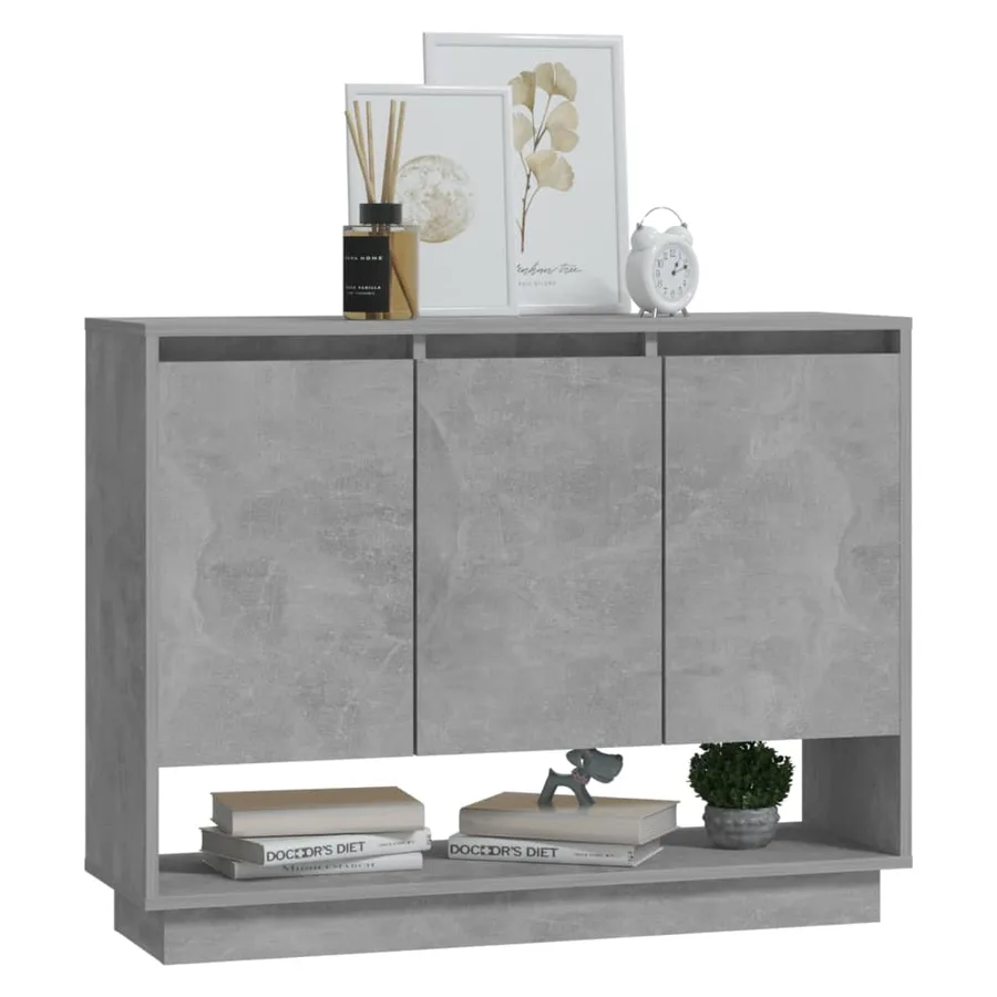 Buffet Gris béton 97x31x75 cm Bois d'ingénierie - 4