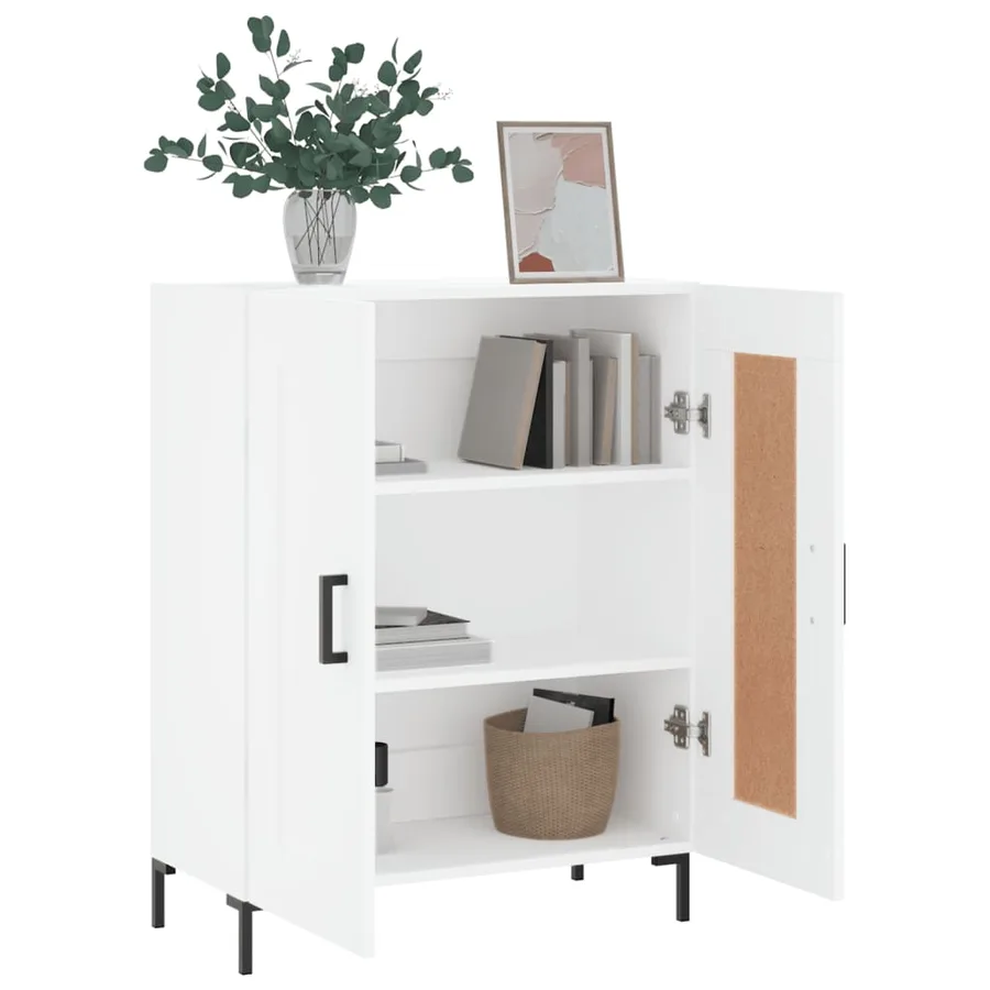 Buffet blanc 69,5x34x90 cm bois d'ingénierie - 4