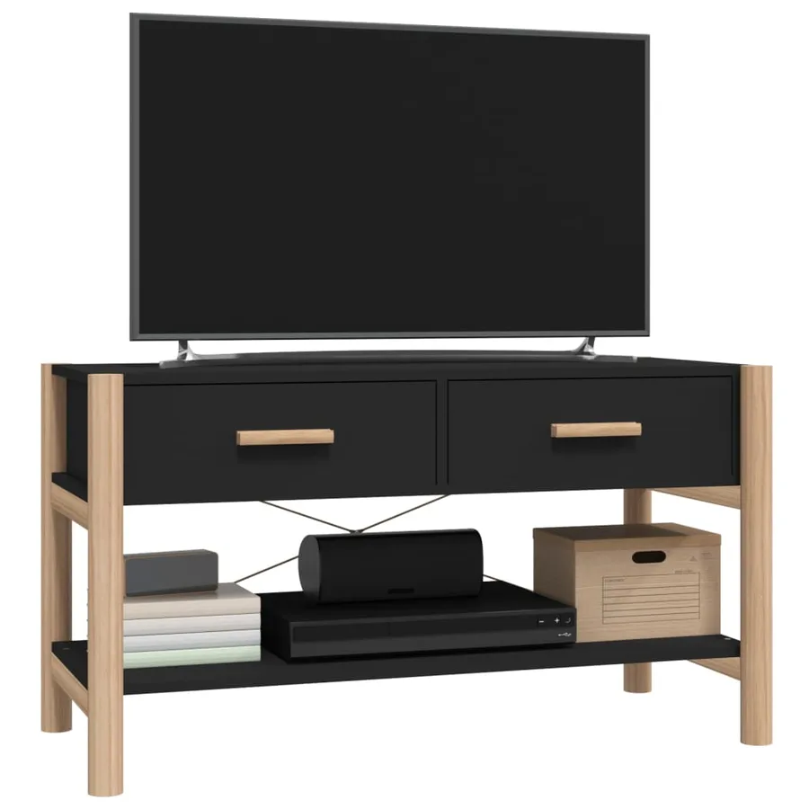 Meuble TV Noir 82x38x45 cm Bois d'ingénierie - 4