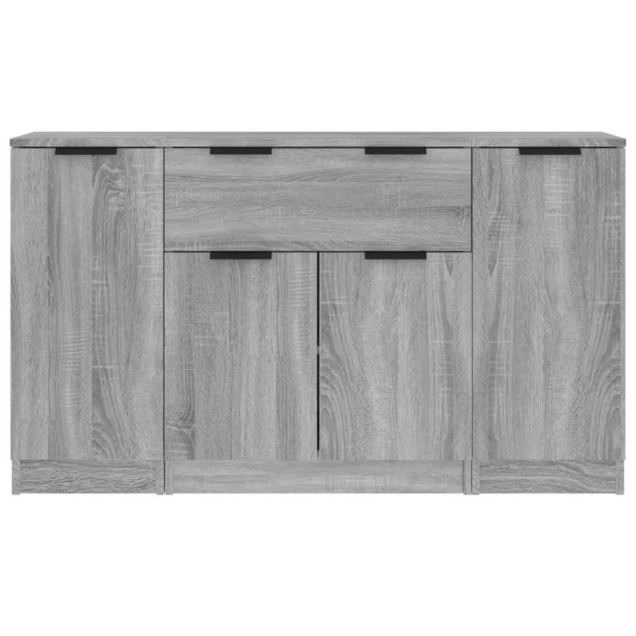Buffets 3 pcs Sonoma gris Bois d'ingénierie - 5