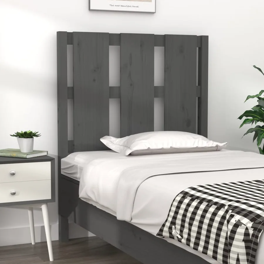 Tête de lit Gris 80,5x4x100 cm Bois massif de pin