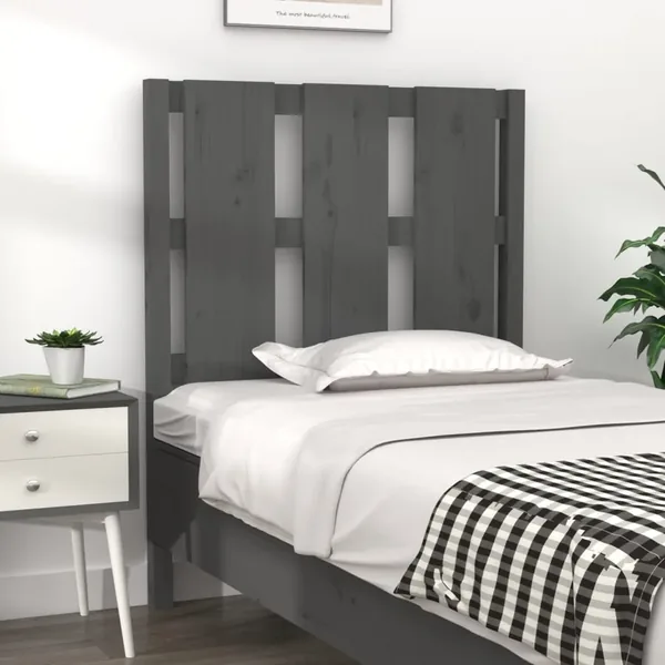 Tête de lit Gris 80,5x4x100 cm Bois massif de pin
