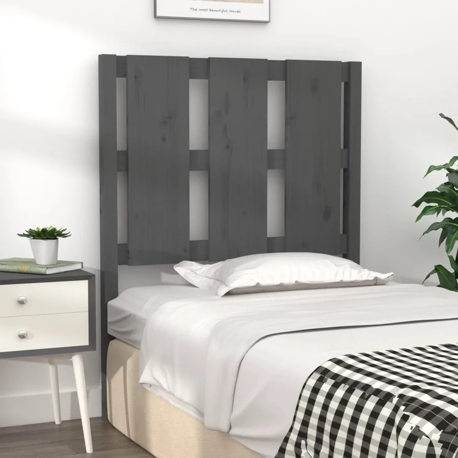 Tête de lit Gris 80,5x4x100 cm Bois massif de pin - 3