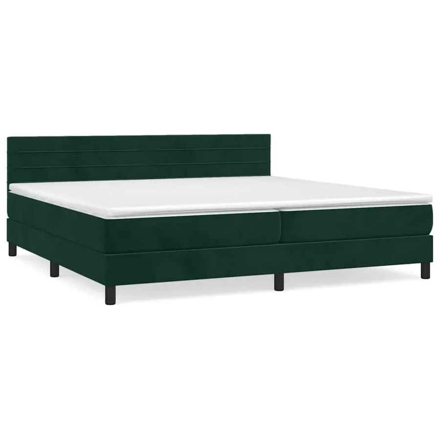 Sommier à lattes de lit et matelas Vert foncé 200x200cm Velours - 2