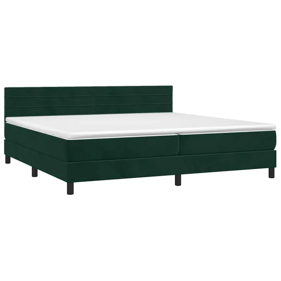 Sommier à lattes de lit et matelas Vert foncé 200x200cm Velours - 3