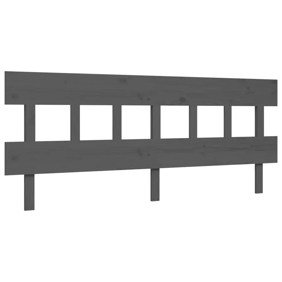 Cadre de lit sans matelas gris 200x200 cm bois massif - 8