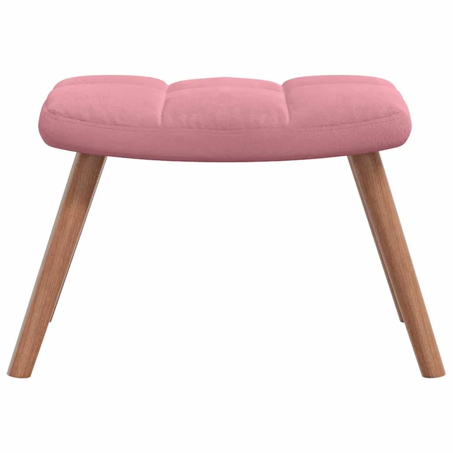 Chaise de relaxation avec repose-pied Rose Velours - 7