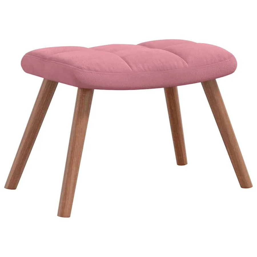 Chaise de relaxation avec repose-pied Rose Velours - 8