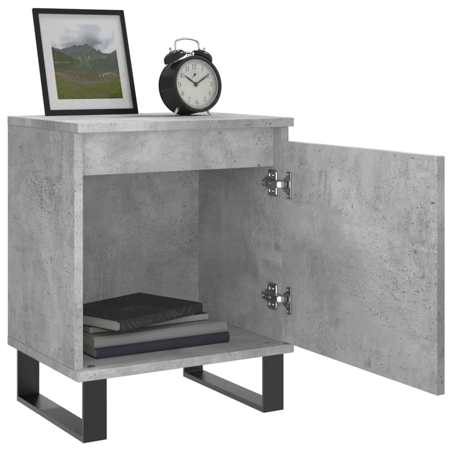 Tables de chevet 2 pcs gris béton 40x30x50 cm bois d'ingénierie - 4