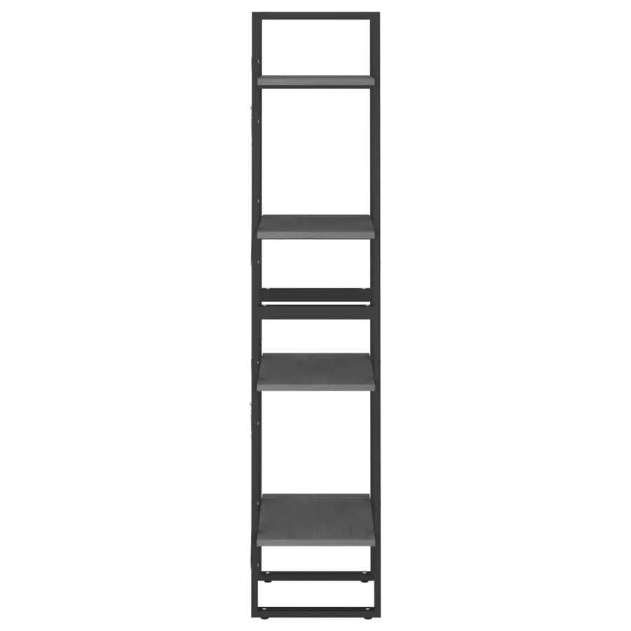 Bibliothèque à 4 niveaux Gris 40x30x140 cm Bois de pin massif - 6