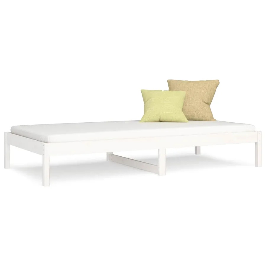 Lit de jour sans matelas blanc 80x200 cm bois de pin massif - 2