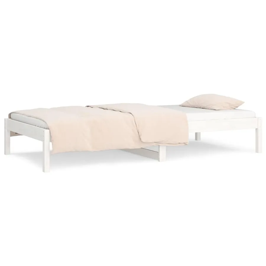 Lit de jour sans matelas blanc 80x200 cm bois de pin massif - 5