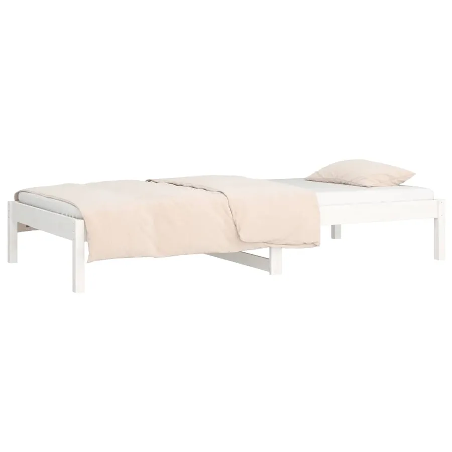 Lit de jour sans matelas blanc 80x200 cm bois de pin massif - 6