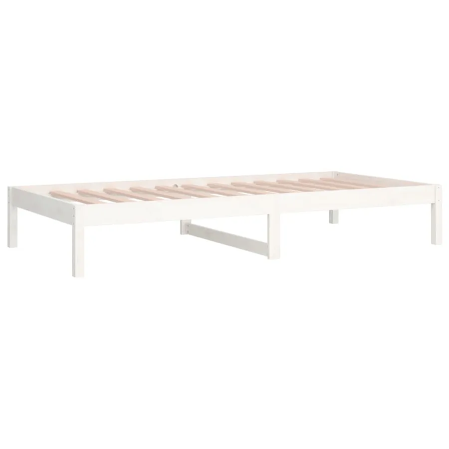 Lit de jour sans matelas blanc 80x200 cm bois de pin massif - 7