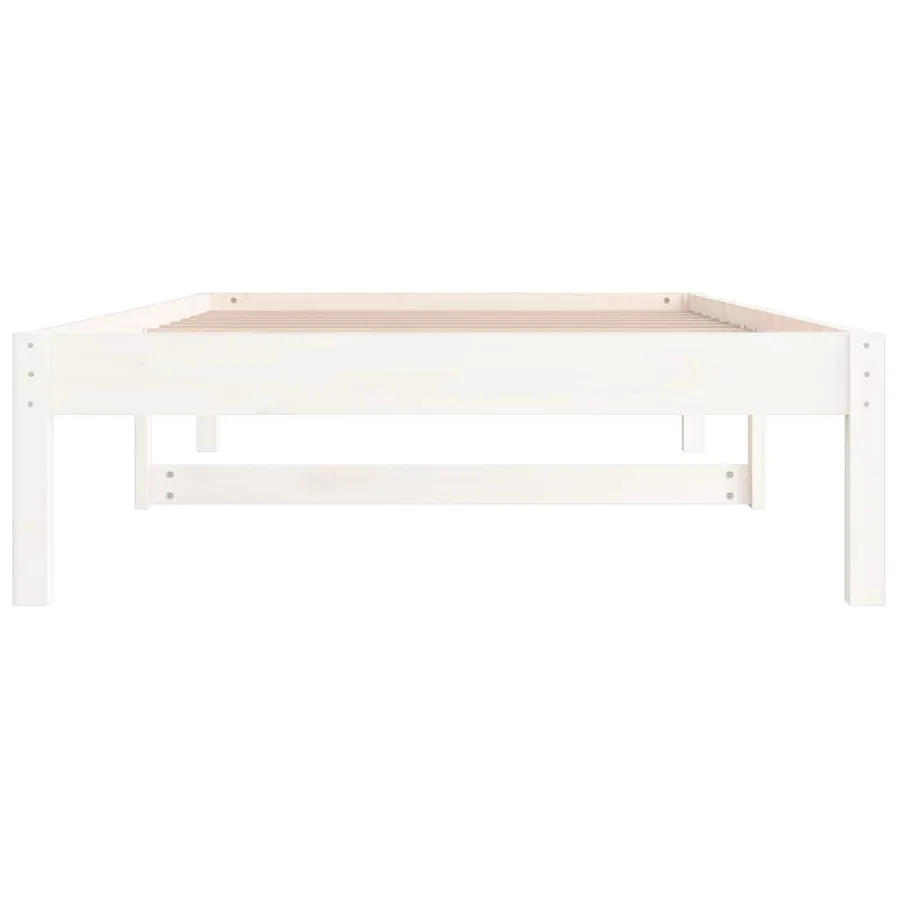Lit de jour sans matelas blanc 80x200 cm bois de pin massif - 8