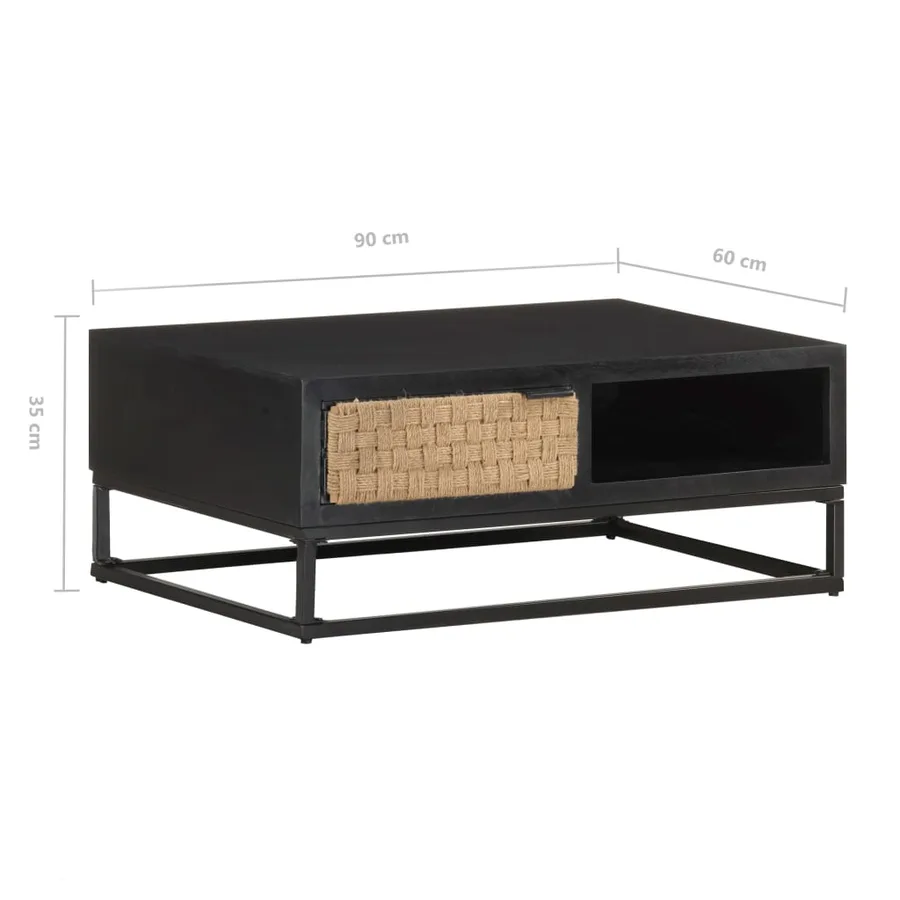 Table basse 90x60x35 cm Bois de manguier massif - 7