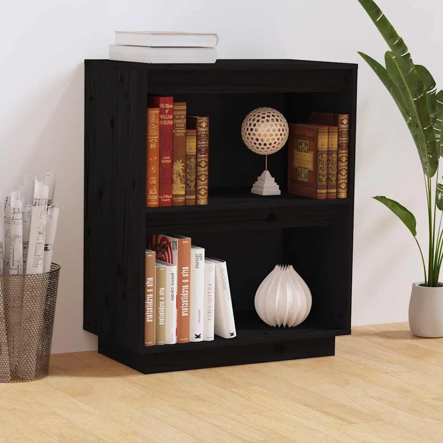 Armoire console Noir 60x34x75 cm Bois de pin solide