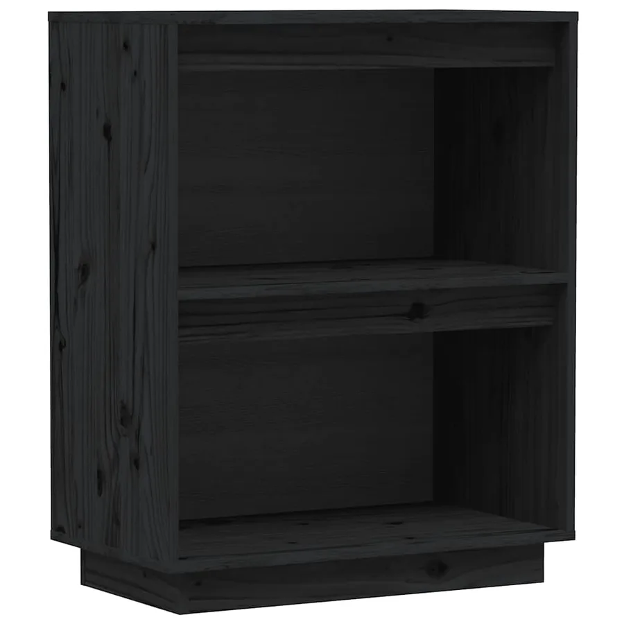 Armoire console Noir 60x34x75 cm Bois de pin solide - 2