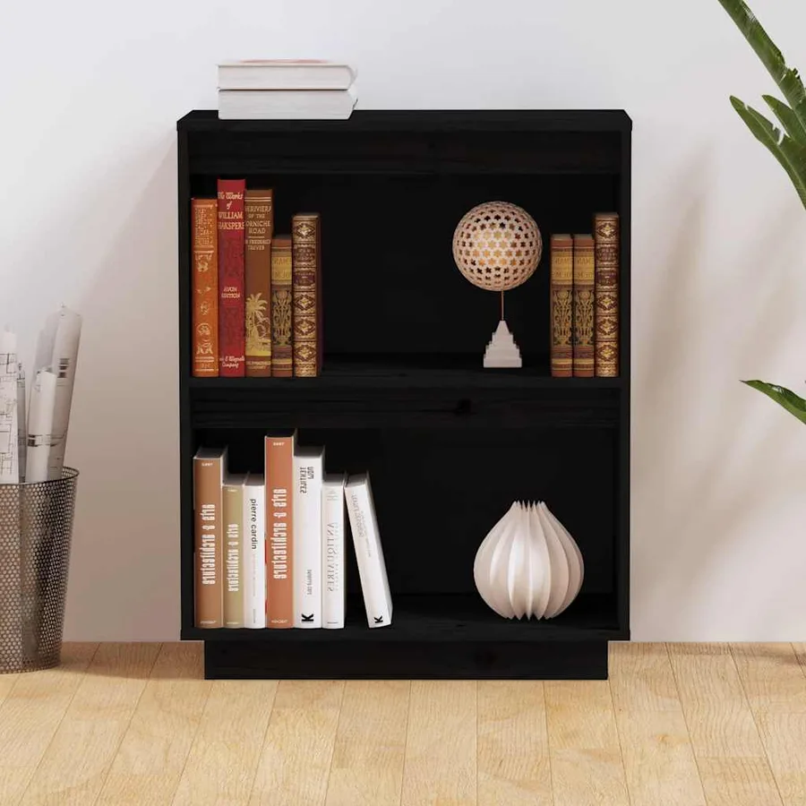 Armoire console Noir 60x34x75 cm Bois de pin solide - 3