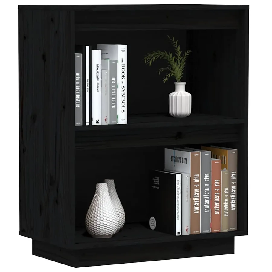 Armoire console Noir 60x34x75 cm Bois de pin solide - 4
