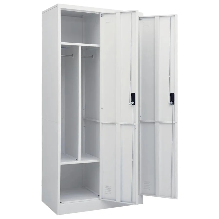 Garde-robe Gris clair 80x50x180 cm Acier - 5