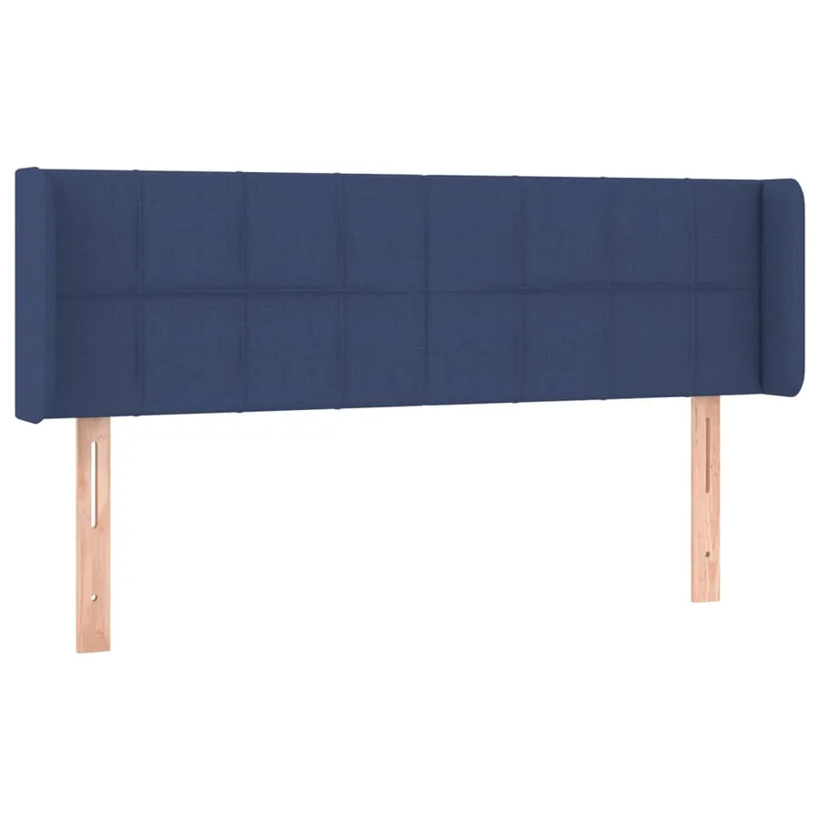 Tête de lit avec oreilles Bleu 147x16x78/88 cm Tissu - 2