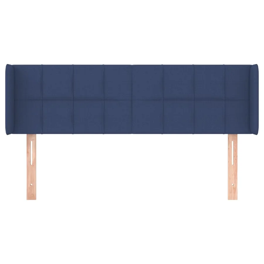 Tête de lit avec oreilles Bleu 147x16x78/88 cm Tissu - 3