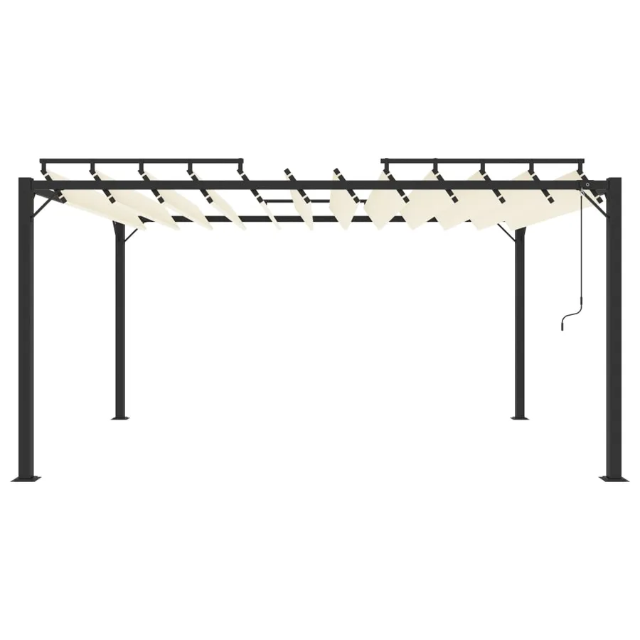 Tonnelle avec toit à persienne 3x4 m Crème Tissu et aluminium - 3