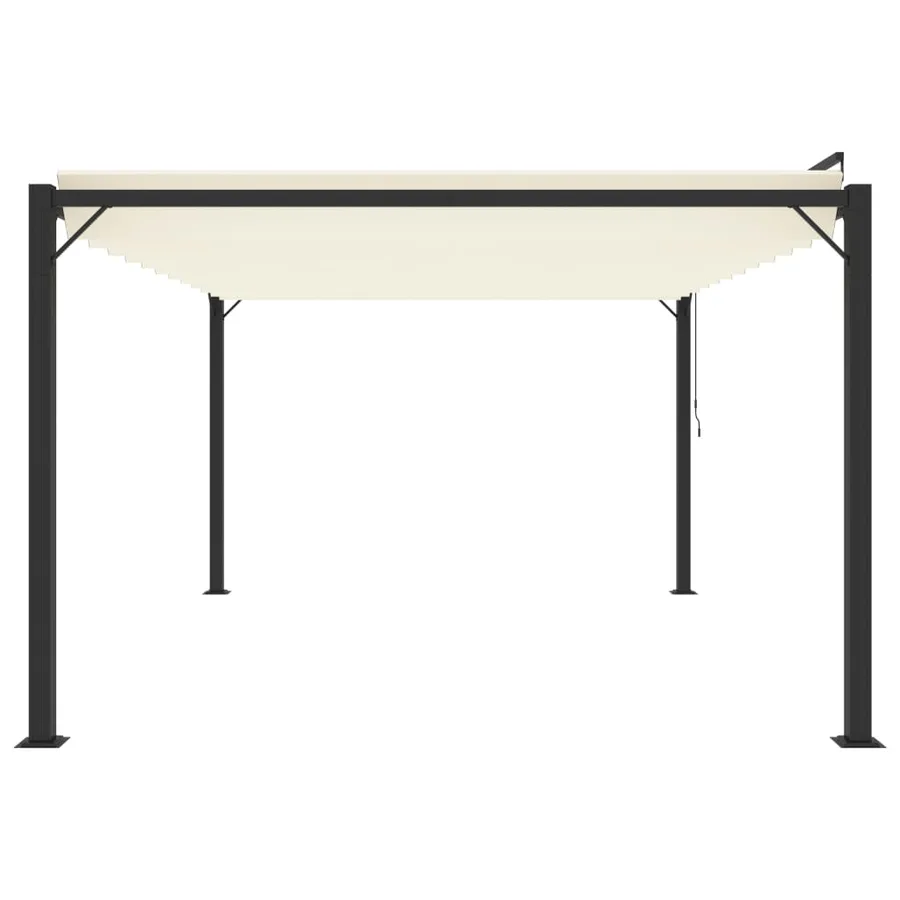 Tonnelle avec toit à persienne 3x4 m Crème Tissu et aluminium - 5