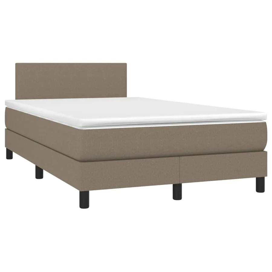 Sommier à lattes de lit avec matelas Taupe 120x200 cm Tissu - 3