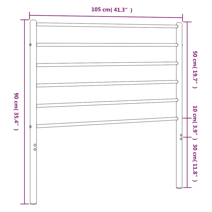 Tête de lit de remplacement métal blanc 100 cm - 7