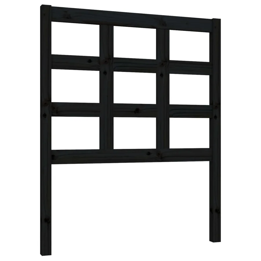 Tête de lit Noir 80,5x4x100 cm Bois massif de pin - 2