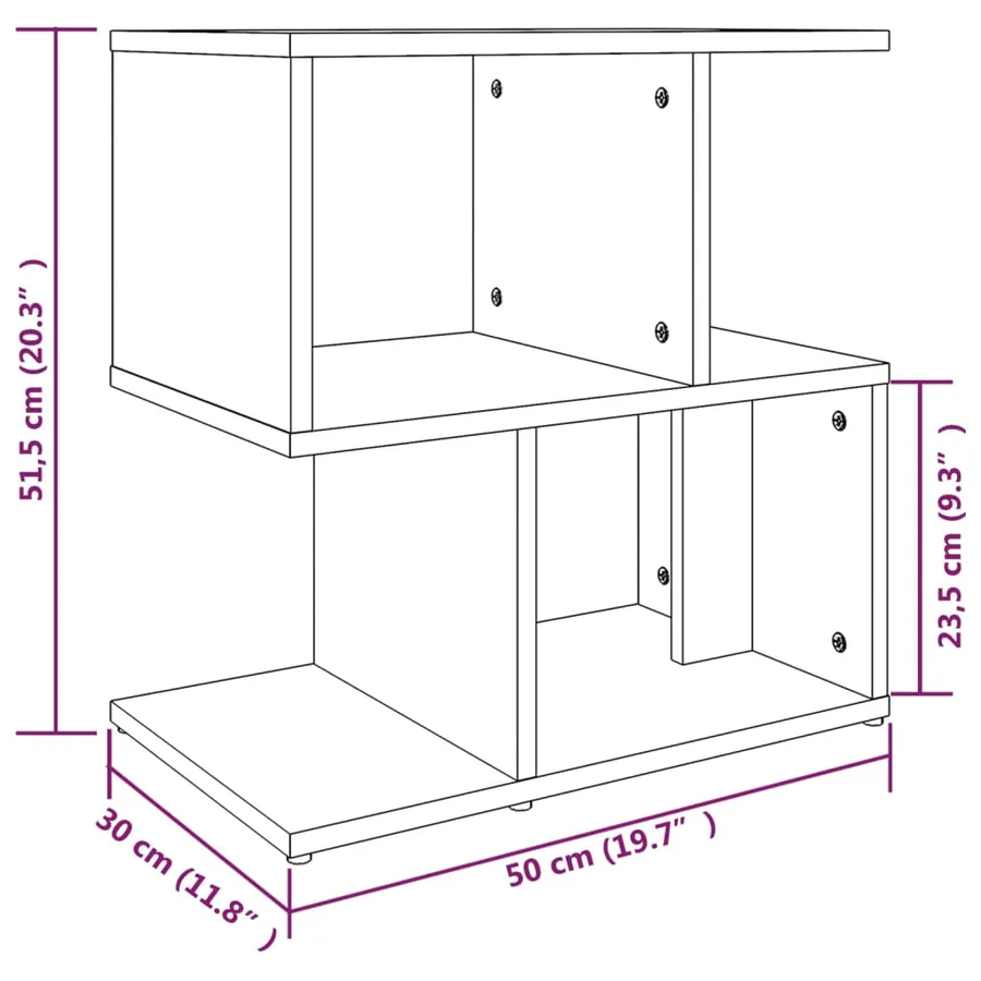 Table de chevet 2pcs Sonoma gris 50x30x51,5cm Bois d'ingénierie - 8