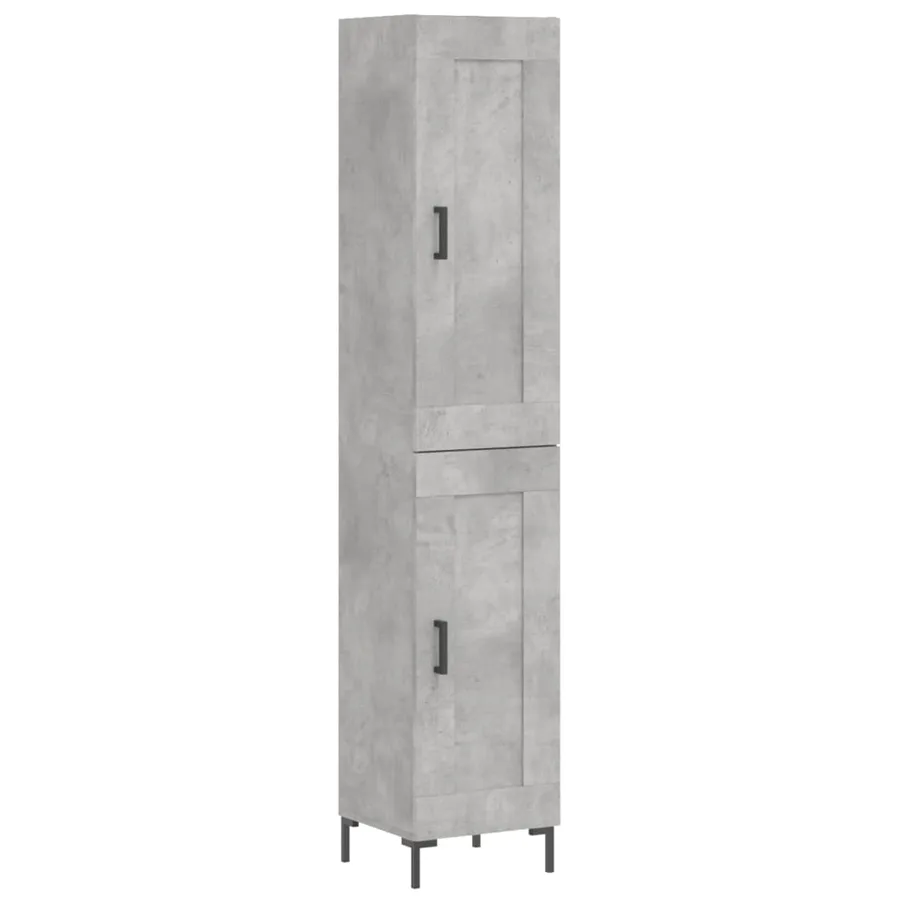 Buffet haut Gris béton 34,5x34x180 cm Bois d'ingénierie - 2