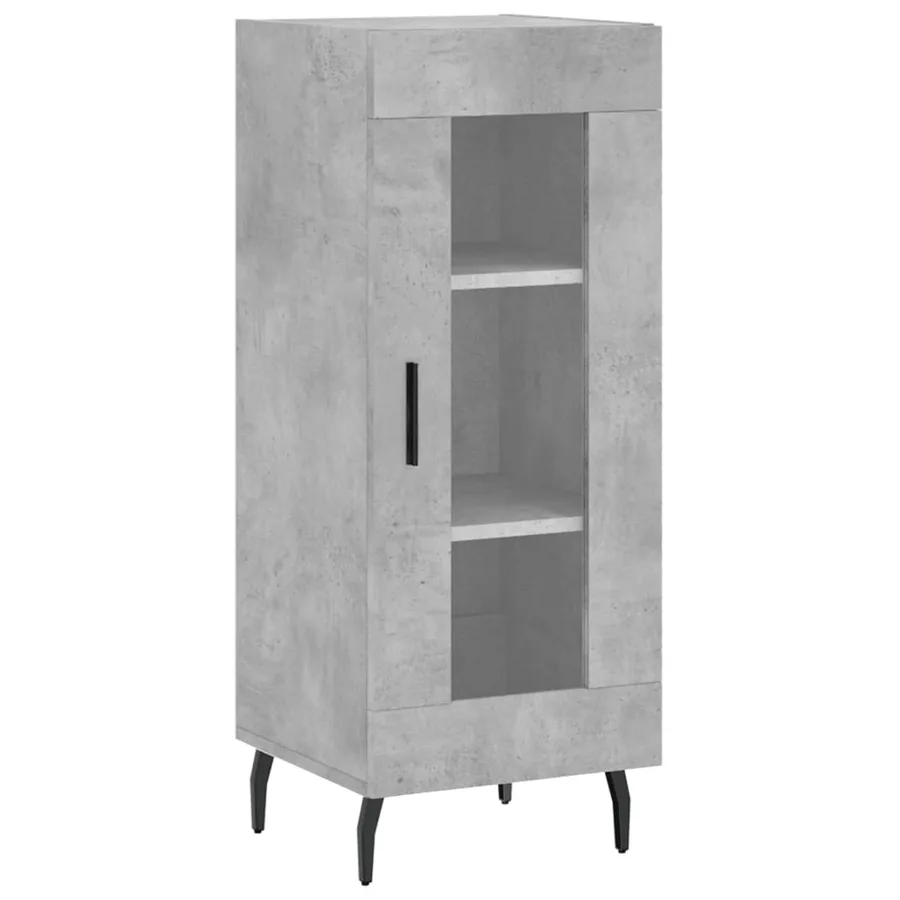 Buffet Gris béton 34,5x34x90 cm Bois d'ingénierie - 2