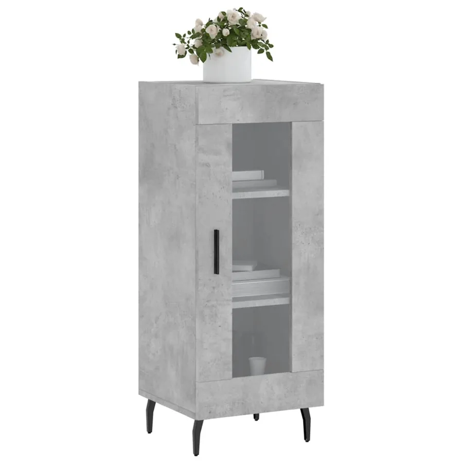 Buffet Gris béton 34,5x34x90 cm Bois d'ingénierie - 3