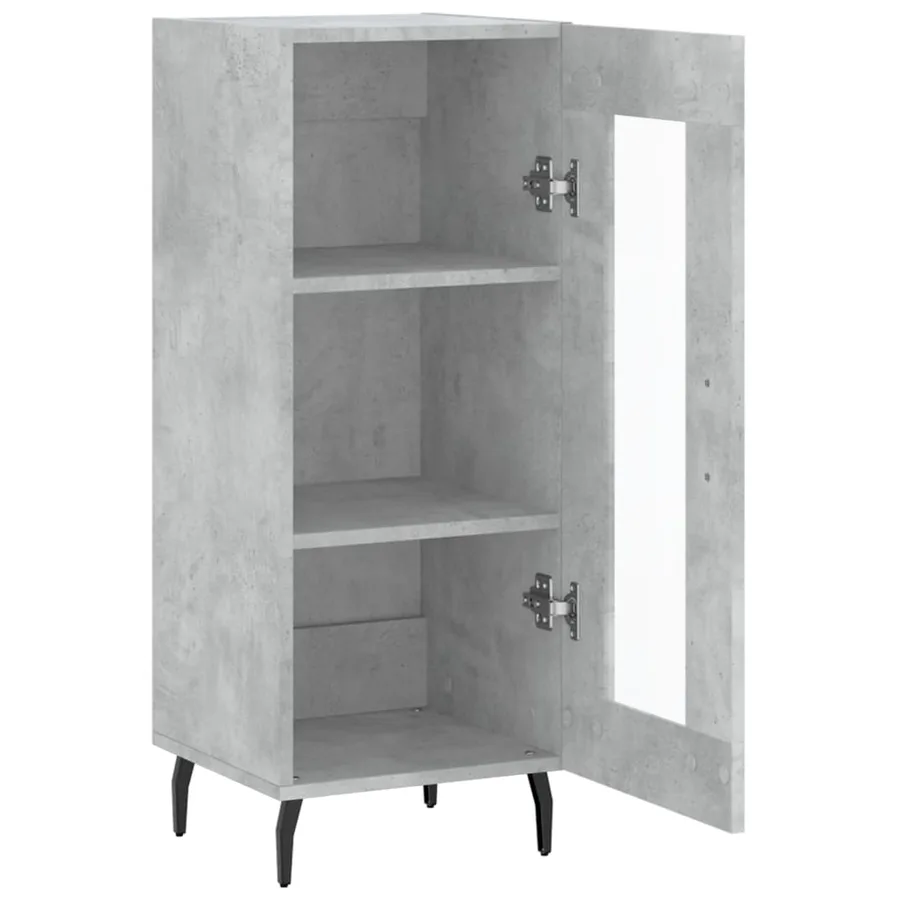 Buffet Gris béton 34,5x34x90 cm Bois d'ingénierie - 6