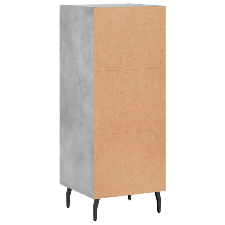 Buffet Gris béton 34,5x34x90 cm Bois d'ingénierie - 8