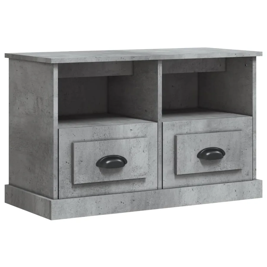 Meuble TV gris béton 80x35x50 cm bois d'ingénierie - 2