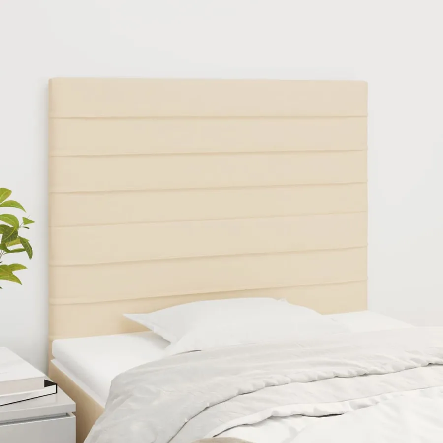 Tête de lit Crème 90x5x118/128 cm Tissu