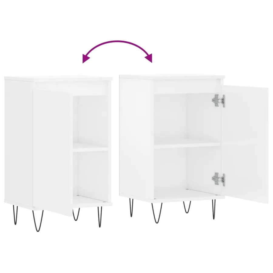 Buffets 2 pcs blanc brillant 40x35x70 cm bois d'ingénierie - 10