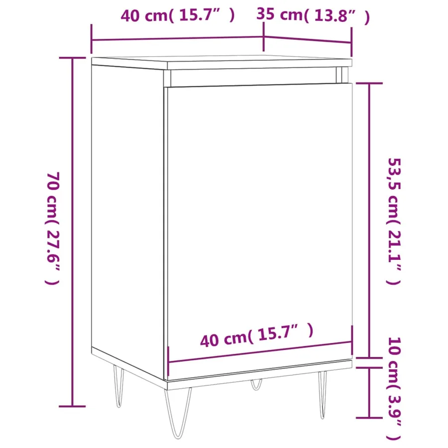 Buffets 2 pcs blanc brillant 40x35x70 cm bois d'ingénierie - 13