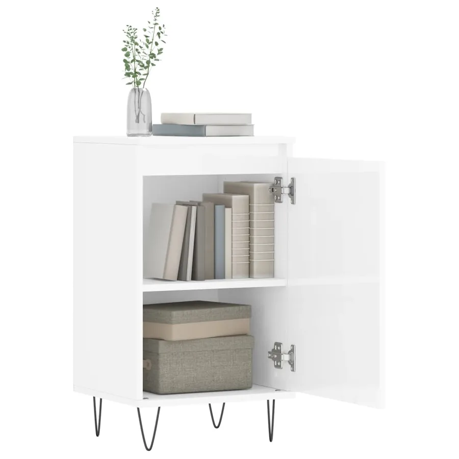 Buffets 2 pcs blanc brillant 40x35x70 cm bois d'ingénierie - 4