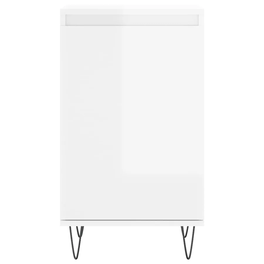 Buffets 2 pcs blanc brillant 40x35x70 cm bois d'ingénierie - 6