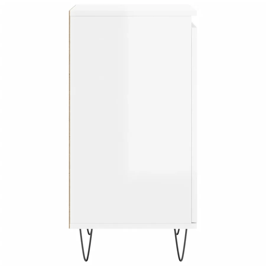 Buffets 2 pcs blanc brillant 40x35x70 cm bois d'ingénierie - 8