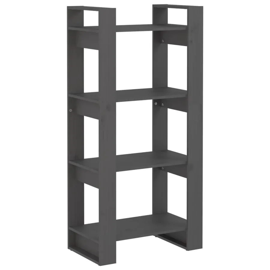 Bibliothèque/Séparateur de pièce Gris 60x35x125 cm Bois massif - 2