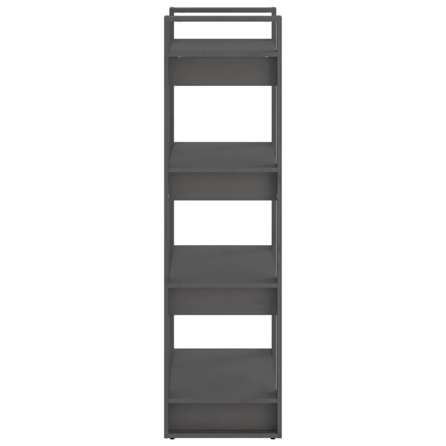 Bibliothèque/Séparateur de pièce Gris 60x35x125 cm Bois massif - 4