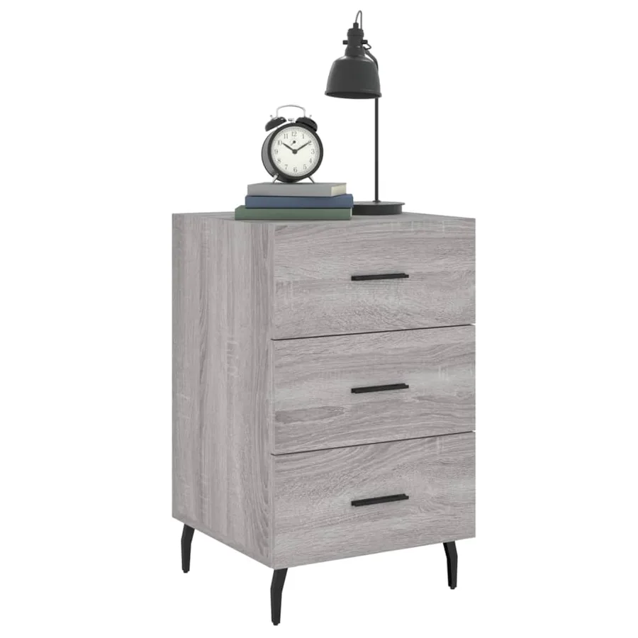 Table de chevet sonoma gris 40x40x66 cm bois d'ingénierie - 3
